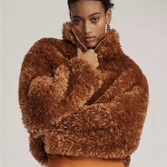 Anthropologie Jackets & Blazers - Anthropologie Maeve Teddy Faux Fur Jacket